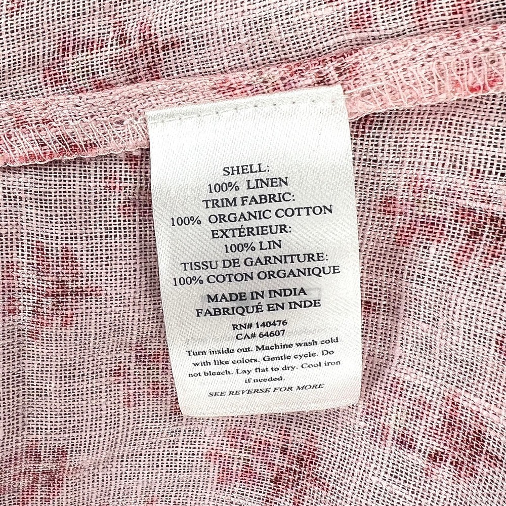 FAHERTY Gracie Linen Maxi Dress Women XS Pink Ikat Print Cotton Sleeveless Boho - Picture 15 of 16